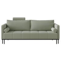 SCHLAFSOFA Skilia mit Schlaffunktion, 3-Sitzer 224 cm - Schwarz/Hellgrün, Textil/Metall (224/85/102cm) - Selsey