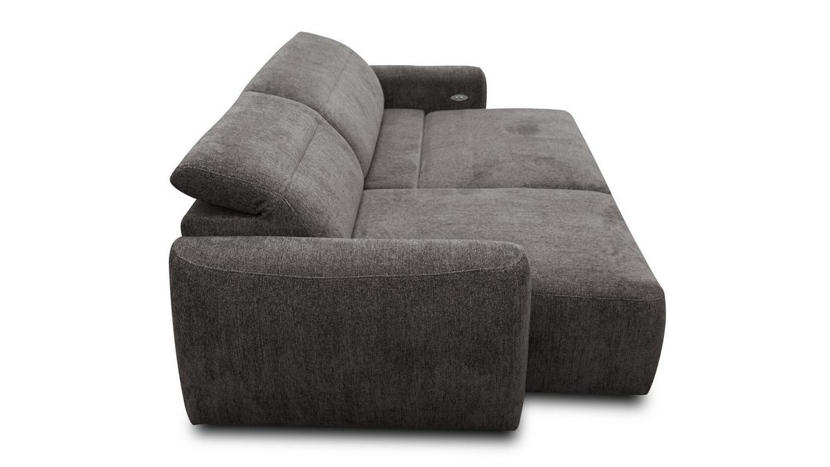 ECKSOFA NERO 4-Sitzer, dunkelgrau - Dunkelgrau/Schwarz, Holz/Textil (272/81/159cm) - Wozimo