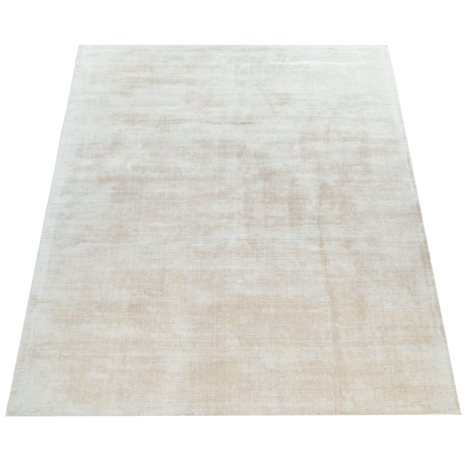 VISKOSETEPPICH handgewebt, einfarbig, Creme, 120 x 170 cm - Creme, Textil (170/120cm) - KADIMA DESIGN
