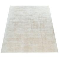 VISKOSETEPPICH handgewebt, einfarbig, Creme, 120 x 170 cm - Creme, Textil (170/120cm) - KADIMA DESIGN