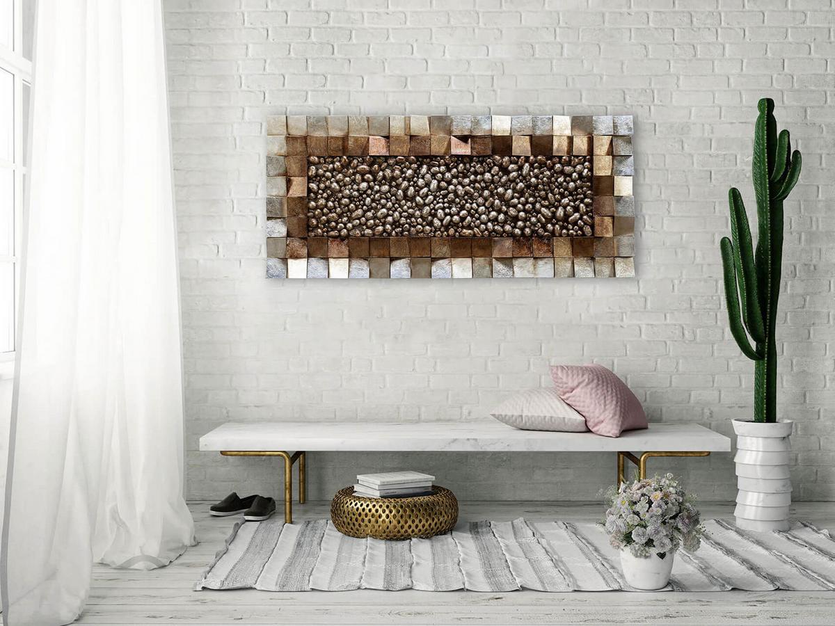 WANDBILD Braun 123/55 cm - Braun, Holz/Kunststoff (6.5/55cm) - KUNSTLOFT