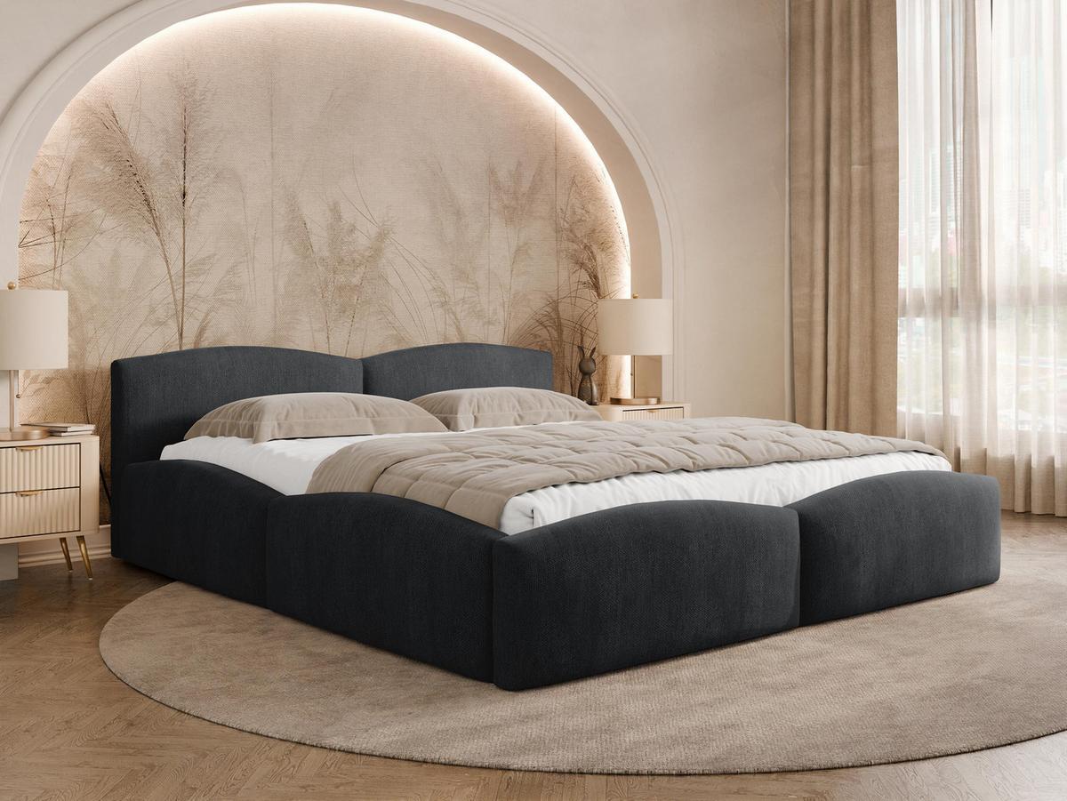 POLSTERBETT Mirala - Eichefarben/Dunkelgrau, Holz/Textil (180/200cm) - MIRJAN24