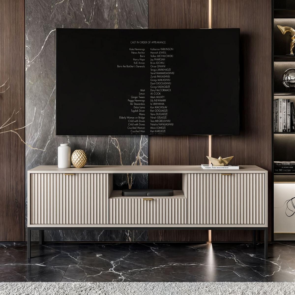 TV-ELEMENT CORTADO RTV154 KASCHMIR - Beige, Holzwerkstoff (154/56/39cm) - Lookway