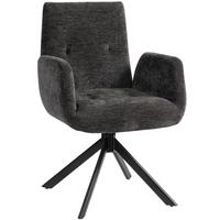 SESSEL Drehbar Loungesessel mit Armlehne Wolle-Leinenoptik Schwarz - Schwarz, Textil/Metall (61/88/60cm) - HOMCOM
