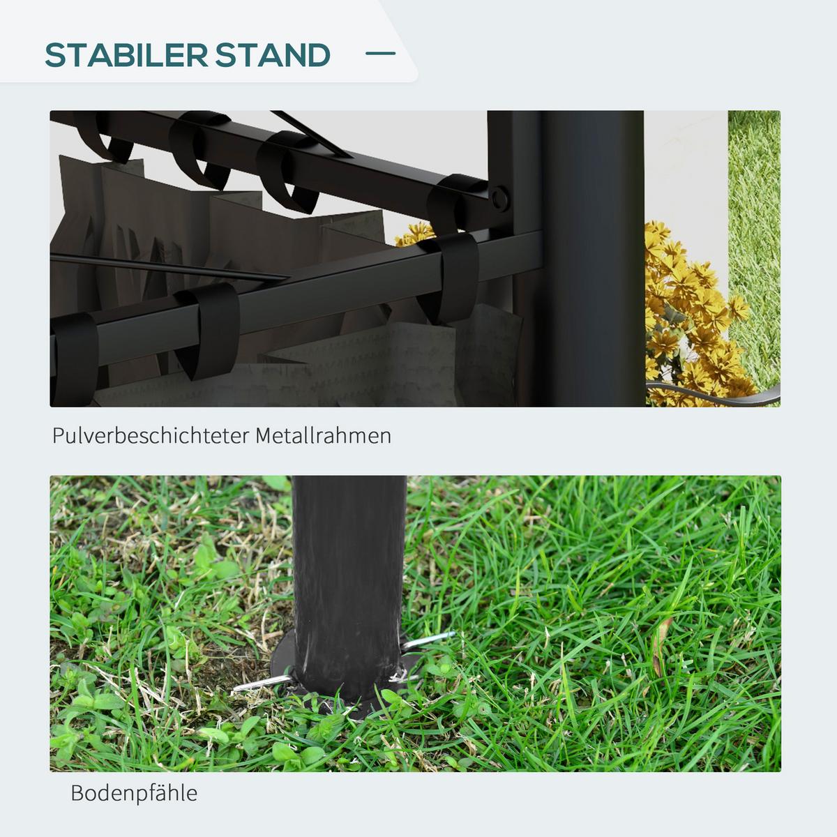 PAVILLON, Dunkelgrau, Metall, Polyester - Dunkelgrau, Metall (300/288/300cm) - Outsunny