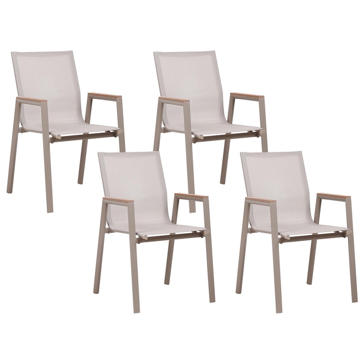 GARTENMÖBEL-SET 4-Sitzer Grau Tiano - Hellbraun/Grau, Metall - Beliani
