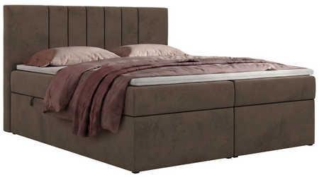 BOXBETT INERO 180/200 - Braun Velvet - Topper T25 - H3 - Schwarz/Braun, Kunststoff/Textil (180/200cm) - MKS