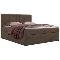 BOXBETT INERO 140/200 - Braun Velvet - Topper Visco - H3 - Schwarz/Braun, Kunststoff/Textil (140/200cm) - MKS