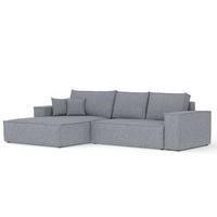 ECKSOFA TAURI mit Schlaffunktion Grau im Neve Stoff - Schwarz/Grau, Holz/Holzwerkstoff (294/185cm) - AltaBeds