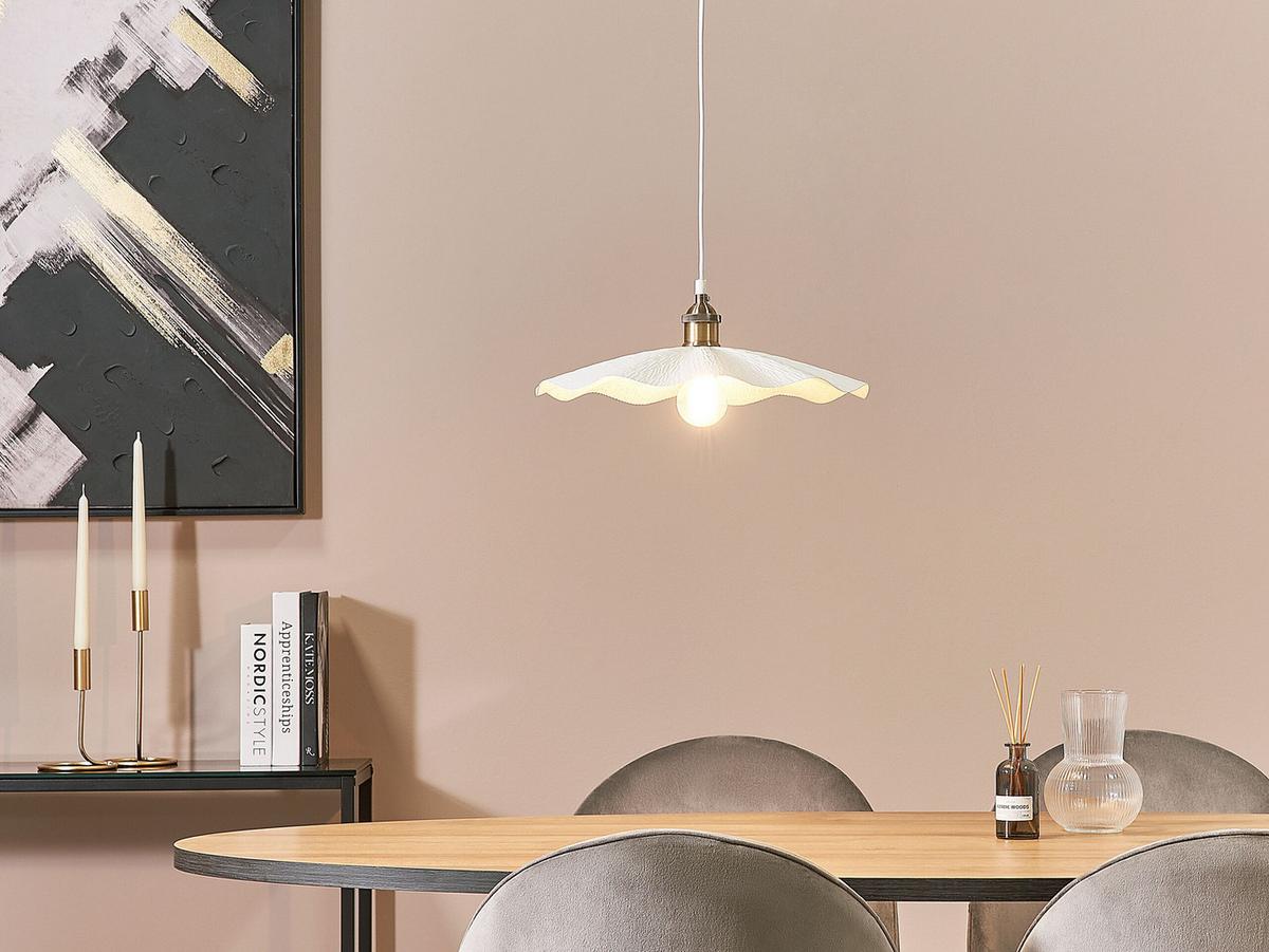 PENDELLEUCHTE Phils 40/40/127 cm - Weiß, Metall (40/40/127cm) - Beliani