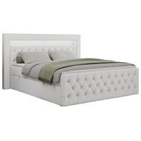 BOXBETT GOLD-9 LED 200/200 Weiß Kunstleder - H4 - Weiß, Holz/Textil (200/200cm) - MKS