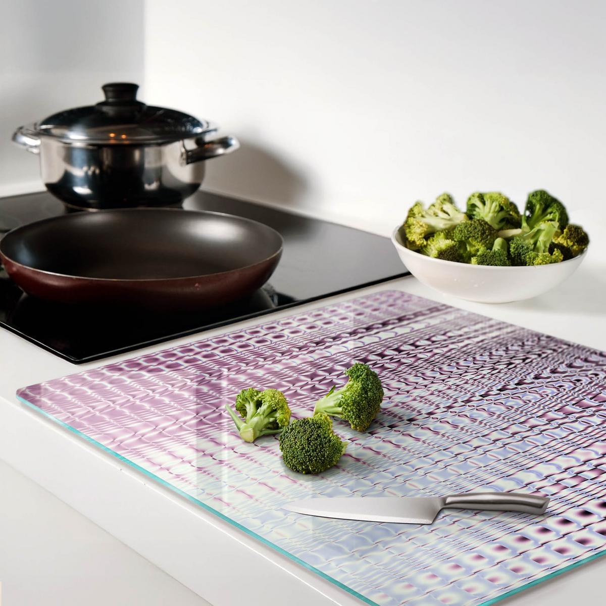 GLASPLATTE 60x52 cm Fraktale Grafiken - Weiß, Glas (60/0.4/52cm) - TULUP