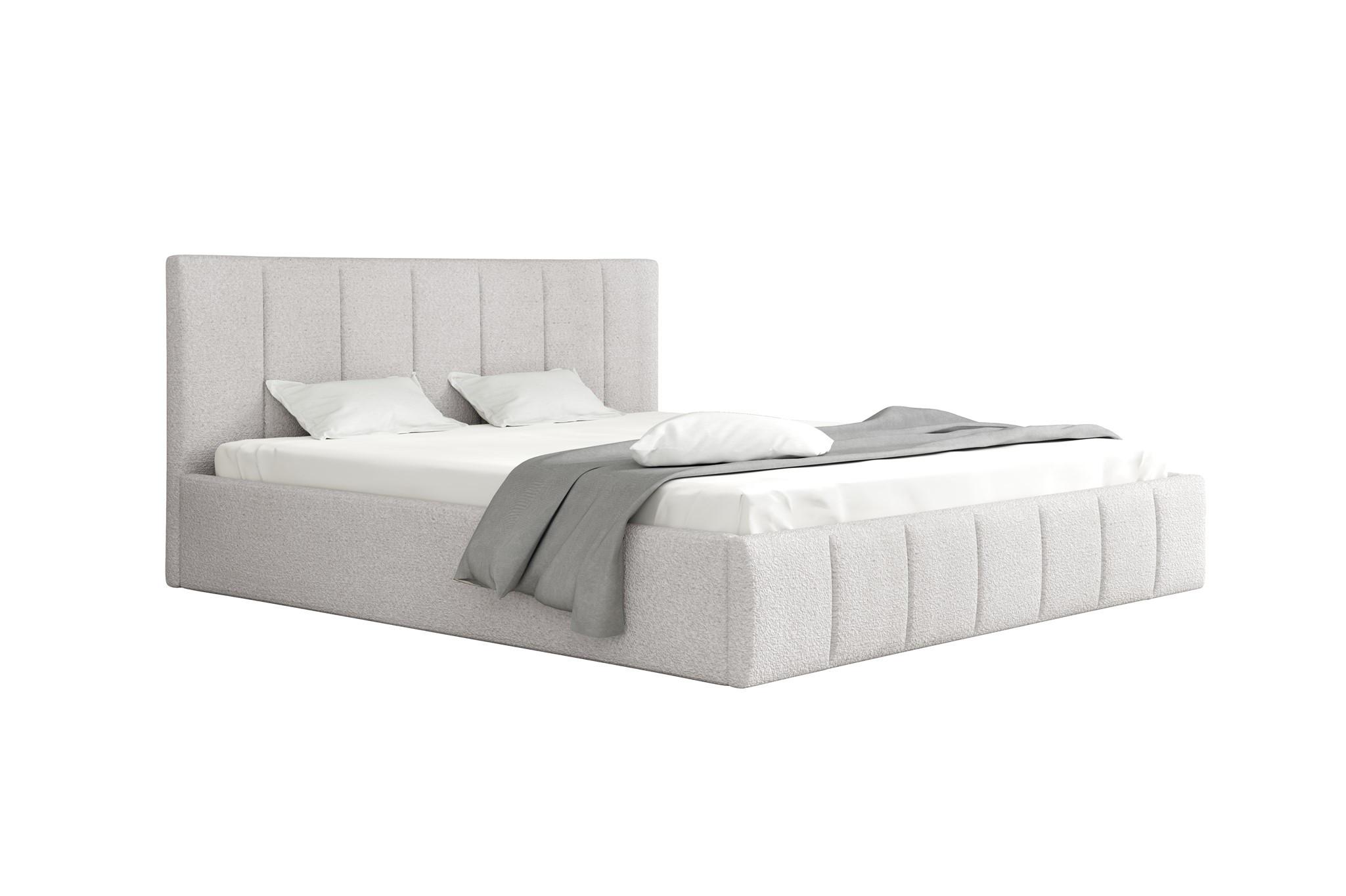 POLSTERBETT Detroit Komplettset - Hellgrau, Holzwerkstoff/Textil (140/200cm) - Fun Möbel