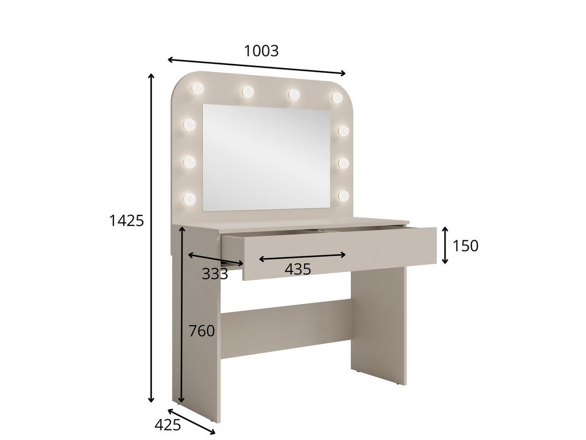 SCHMINKTISCH Cashmere Beige 101/143/43 - Kaschmir, Holzwerkstoff (101/143/43cm) - RAUMHIRSCH FURNITURE
