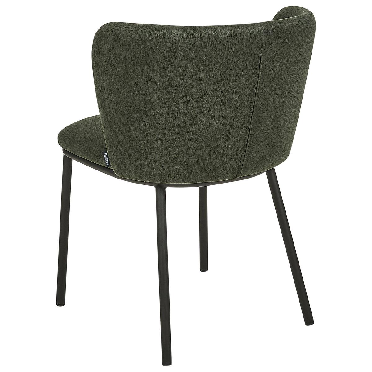 ESSZIMMERSTUHL 2er-Set Polsterbezug Grün Mina - Grün, Textil/Metall (45/75/52cm) - Beliani