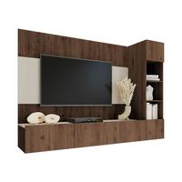 WOHNWAND Deromi II - Braun, Holzwerkstoff (220/150/38cm) - MIRJAN24
