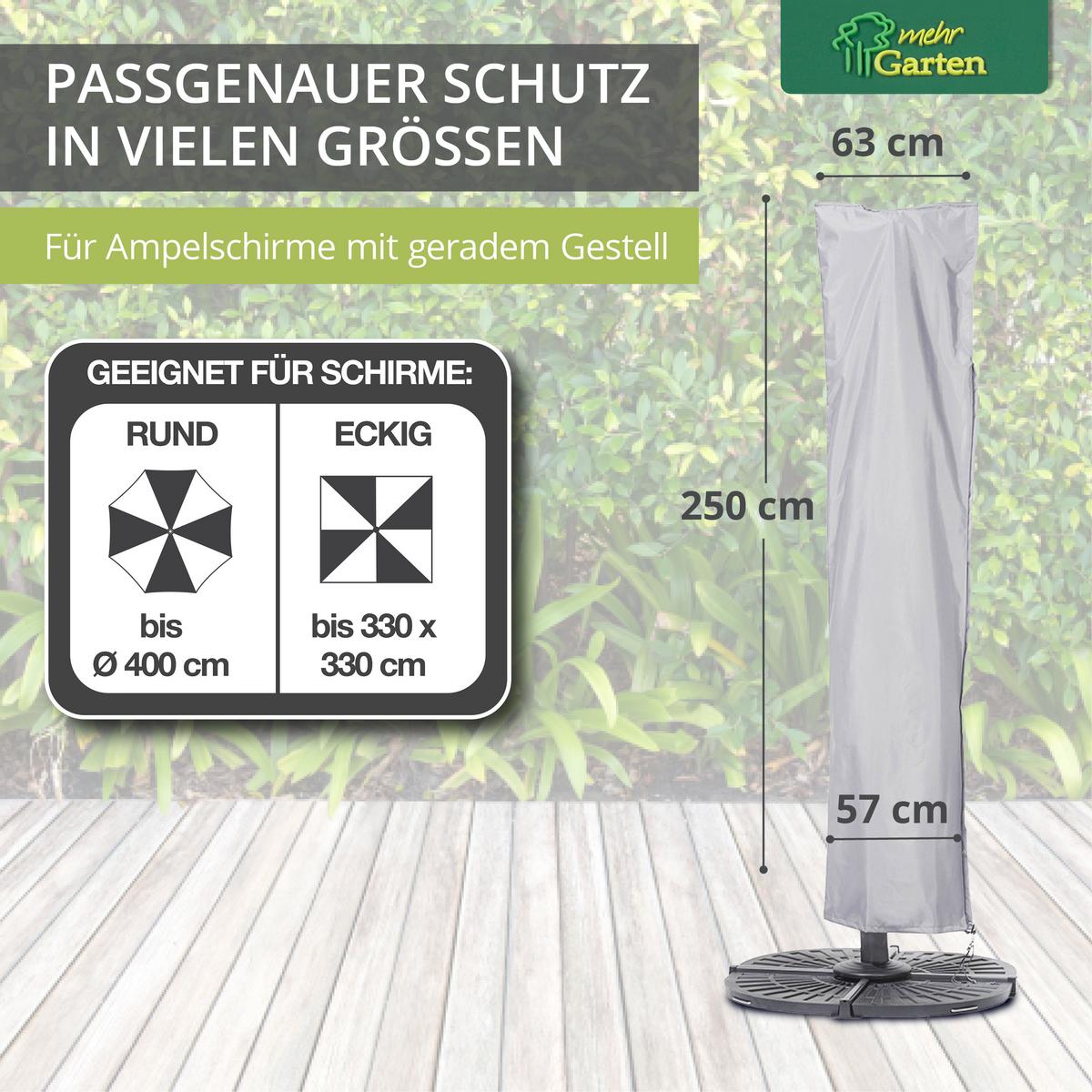 SCHUTZHÜLLE für Ampelschirm Gestell gerade SHP-60086 - Grau, Kunststoff (63/250/63cm) - mehr Garten