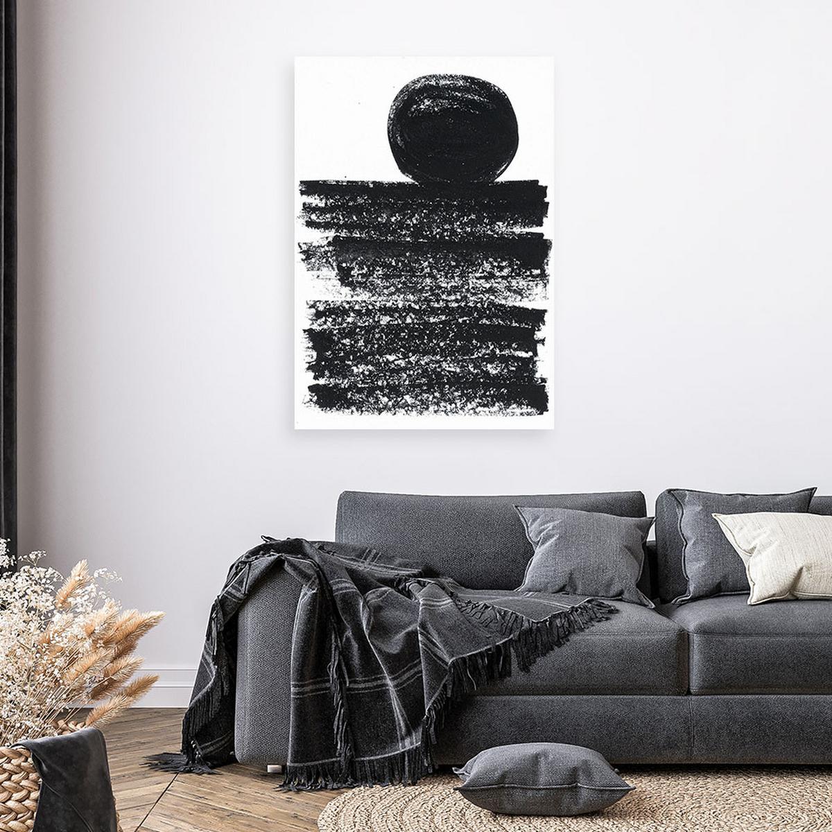 LEINWANDBILD Moderne Abstraktion 40x60cm - Schwarz, Textil (40/60cm) - Feeby