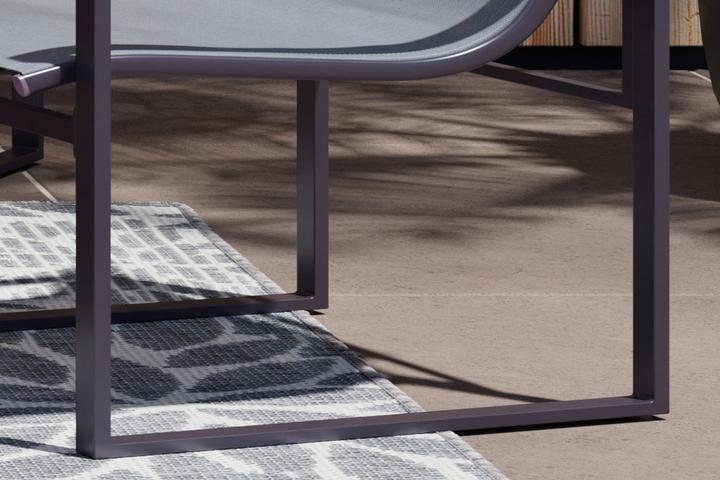 Gartensessel Set Grau Metallgestell aus pulverbeschichtetem Stahl U-Form