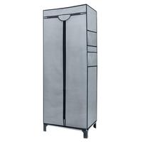 FALTSCHRANK 68 x 45 x 175 cm mit Kleiderstange - Grau, Metall (45/175/68cm) - Intirilife