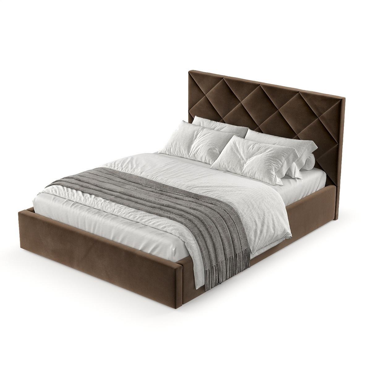 POLSTERBETT Torno 180/200 cm Braun im Kronos Stoff - Schwarz/Naturfarben, Holz/Holzwerkstoff (180/200cm) - AltaBeds
