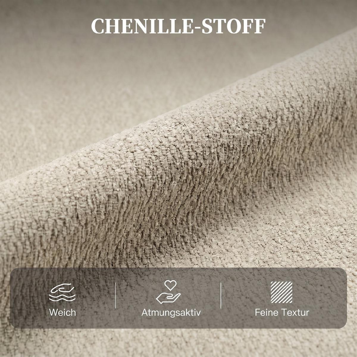 RELAXSESSEL Polyester Cremeweiß - Creme/Schwarz, Holzwerkstoff/Textil (94/104/95cm) - HOMCOM