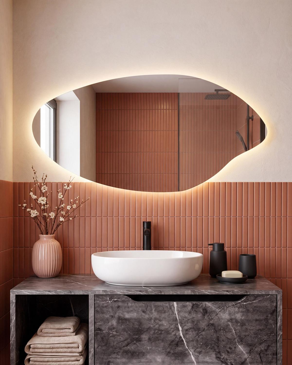 LED-BADEZIMMER-SPIEGEL 120/60 cm Silber Sologny - Silberfarben, Glas (120/60/3cm) - Beliani