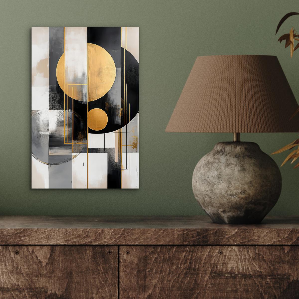 METALLBILD Abstrakt - Gold - Silber - Formen - Ästhetisch - Modern 20x30 cm - Goldfarben, Metall (20/30cm) - MuchoWow