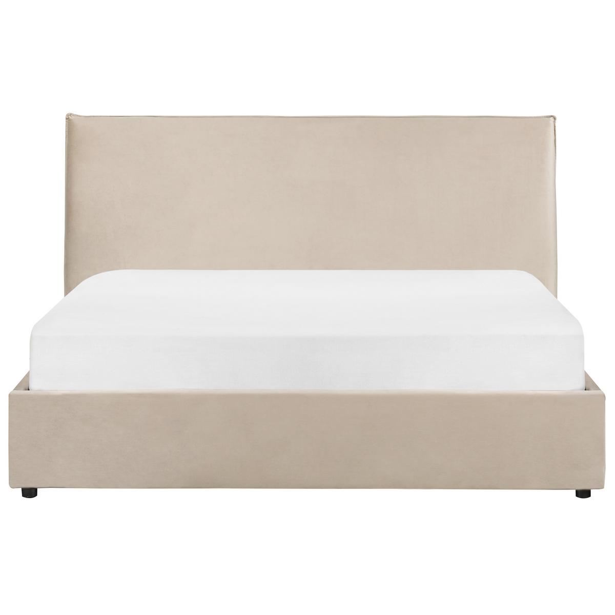 POLSTERBETT 160/200cm Taupe Lavaur - Taupe, Textil (160/200cm) - Beliani