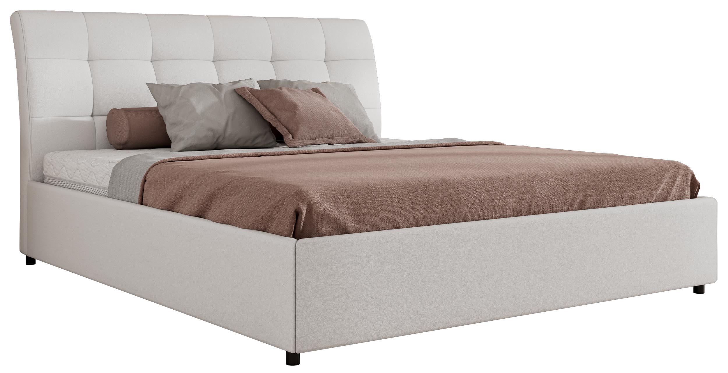 POLSTERBETT GALA CLASSIC 200/200 - Weiß Kunstleder - ohne Matratze - Weiß, Textil (200/200cm) - MKS