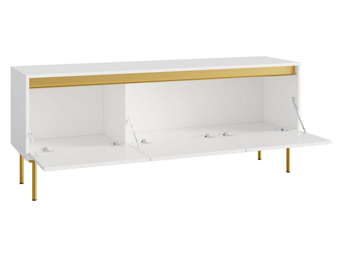 TV-LOWBOARD Carmesi 3D - Goldfarben/Weiß, Holzwerkstoff/Metall (150/60/40cm) - MIRJAN24