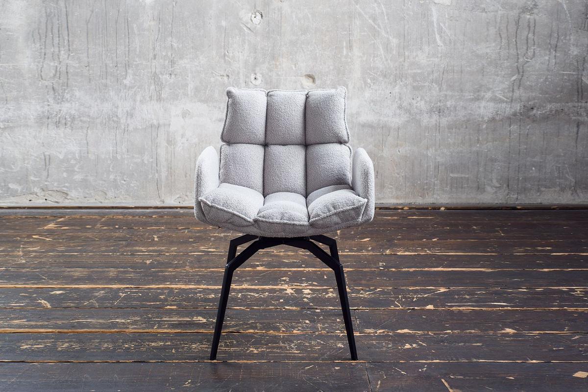 ESSZIMMERSTUHL BARO Grau Webstoff Drehbar (360°) (1er-Set) - Grau, Kunststoff/Textil (59/86/65cm) - KAWOLA