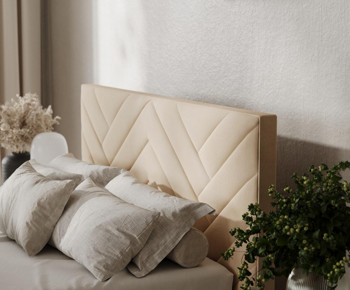 POLSTERBETT Arco 140/200 cm Beige im Kronos Stoff - Beige/Schwarz, Holz/Holzwerkstoff (140/200cm) - AltaBeds