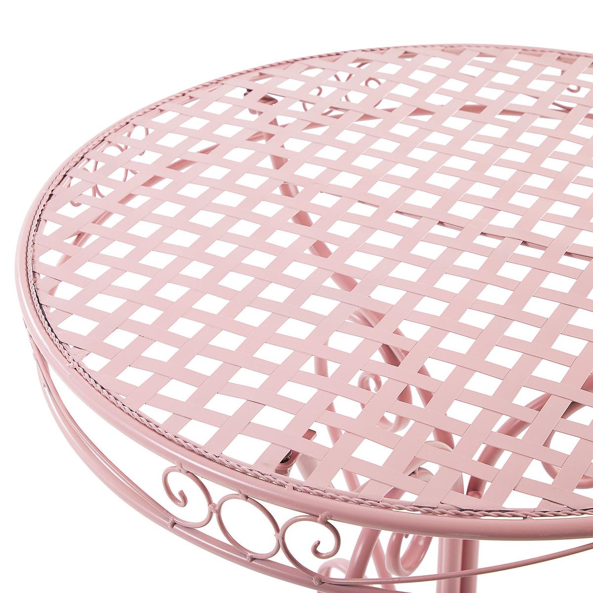 GARTENTISCH Metall Rosa Albinia - Pink, Metall (70/70/74cm) - Beliani