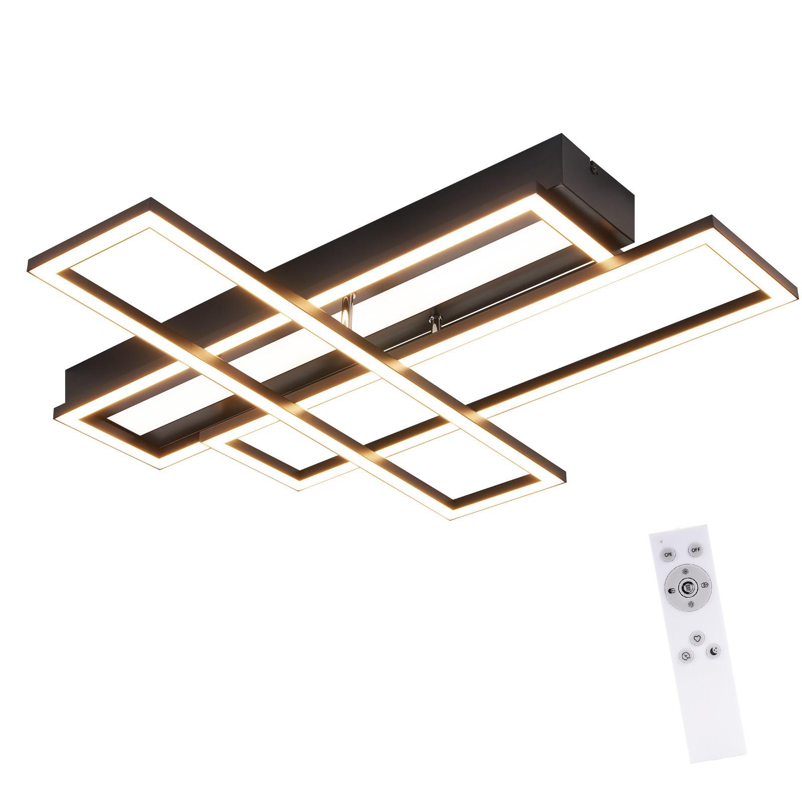 LED-DECKENLEUCHTE Bryxen 55.5/55.5/9.7 cm - Schwarz, Metall (55.5/55.5/9.7cm) - ZMH