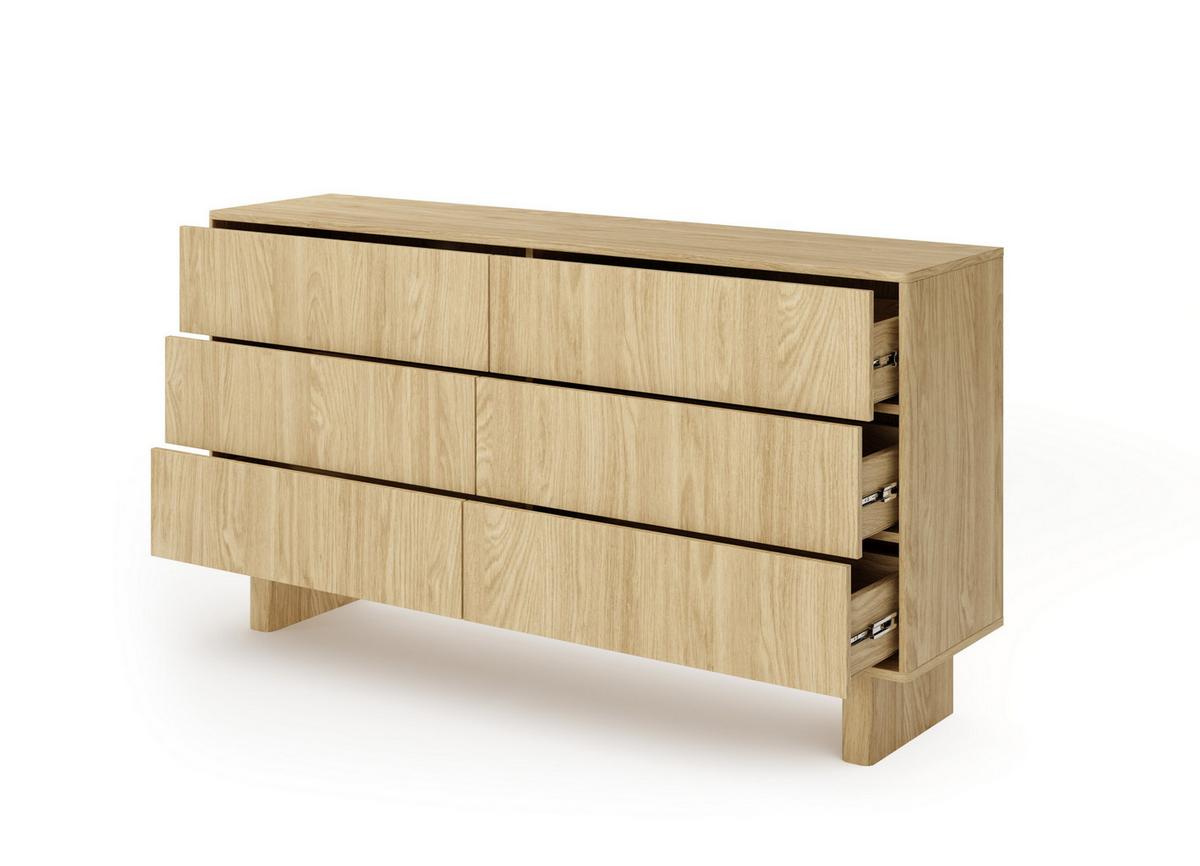 KOMMODE TRAVE 153,5/82,6/38,1cm mit 6 Schubladen Türen Eichefarben - Eichefarben, Holzwerkstoff (153.5/82.6/38.1cm) - MASSENO
