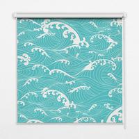 INNENROLLO - Fensterrollo - Rollo - 100x100 cm - Wellen - Blau, Kunststoff (100/100/0.5cm) - TULUP