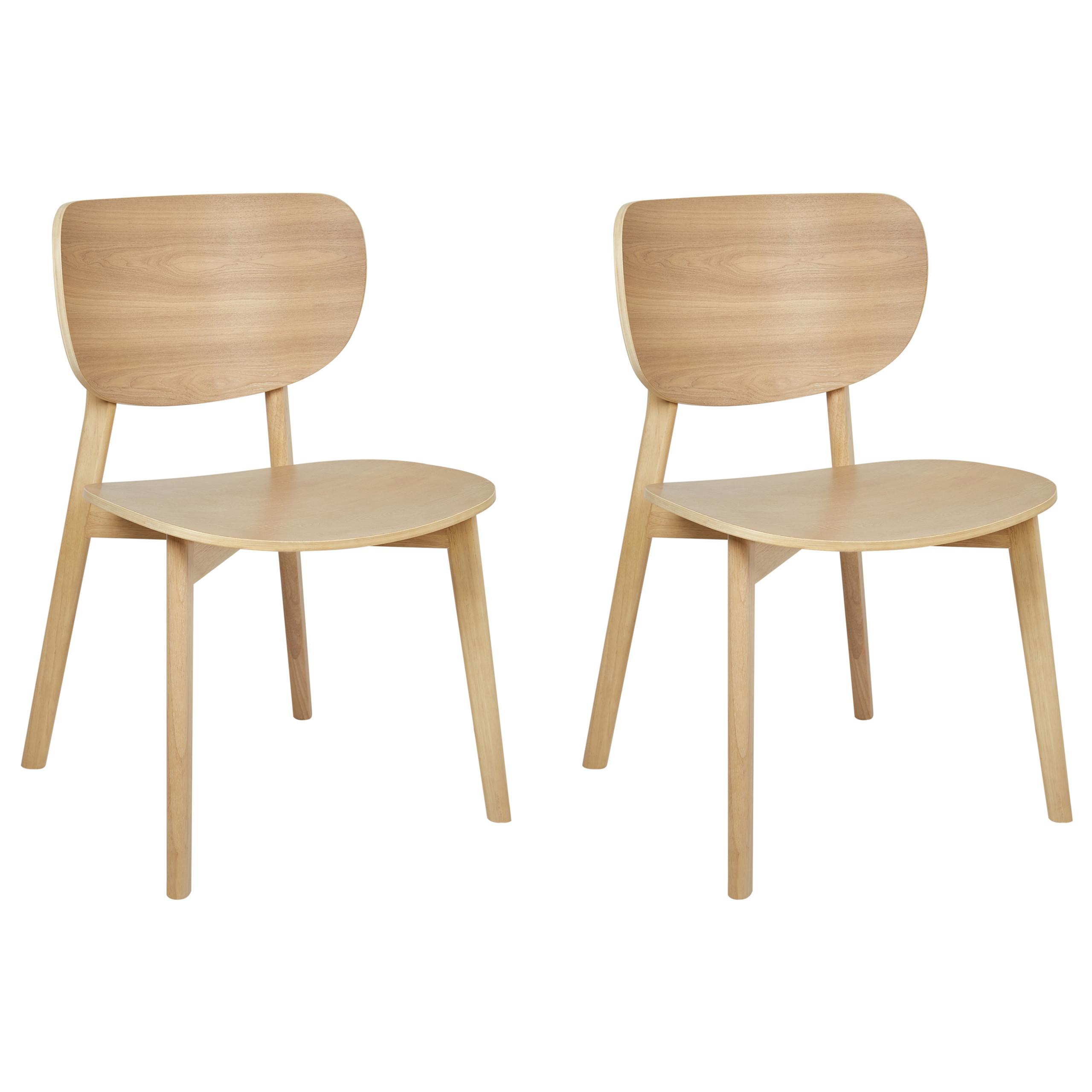 ESSZIMMERSTUHL 2er-Set Holz Hellbraun Overly - Hellbraun, Holz (49/80/47cm) - Beliani