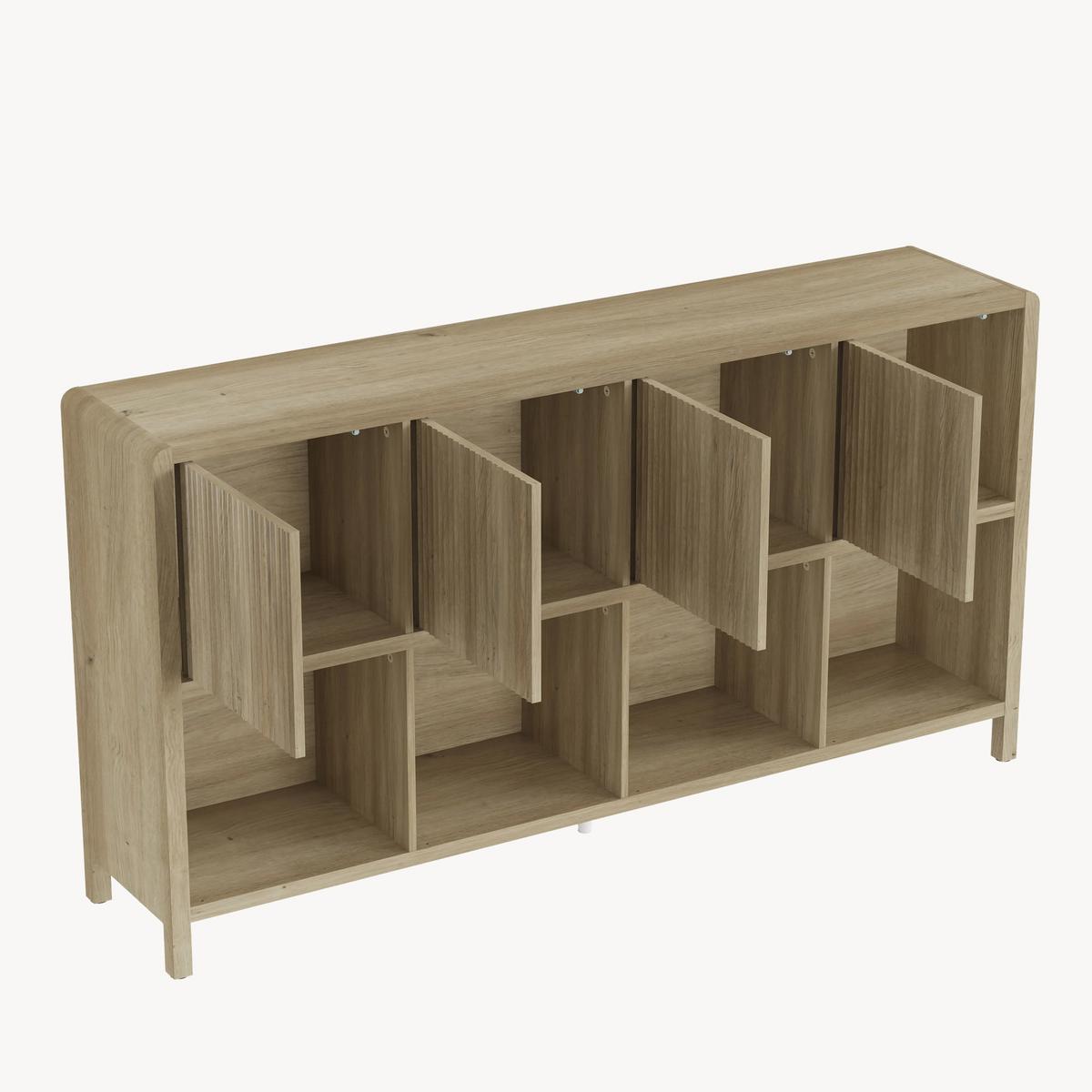 SIDEBOARD Lukkodso - Alteiche, Holzwerkstoff (145/76.5/30cm) - [en.casa]
