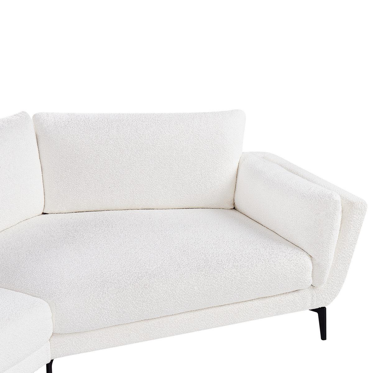 3-SITZER-SOFA Bouclé Weiß Kansseli - Weiß, Textil (341/70/115cm) - Beliani
