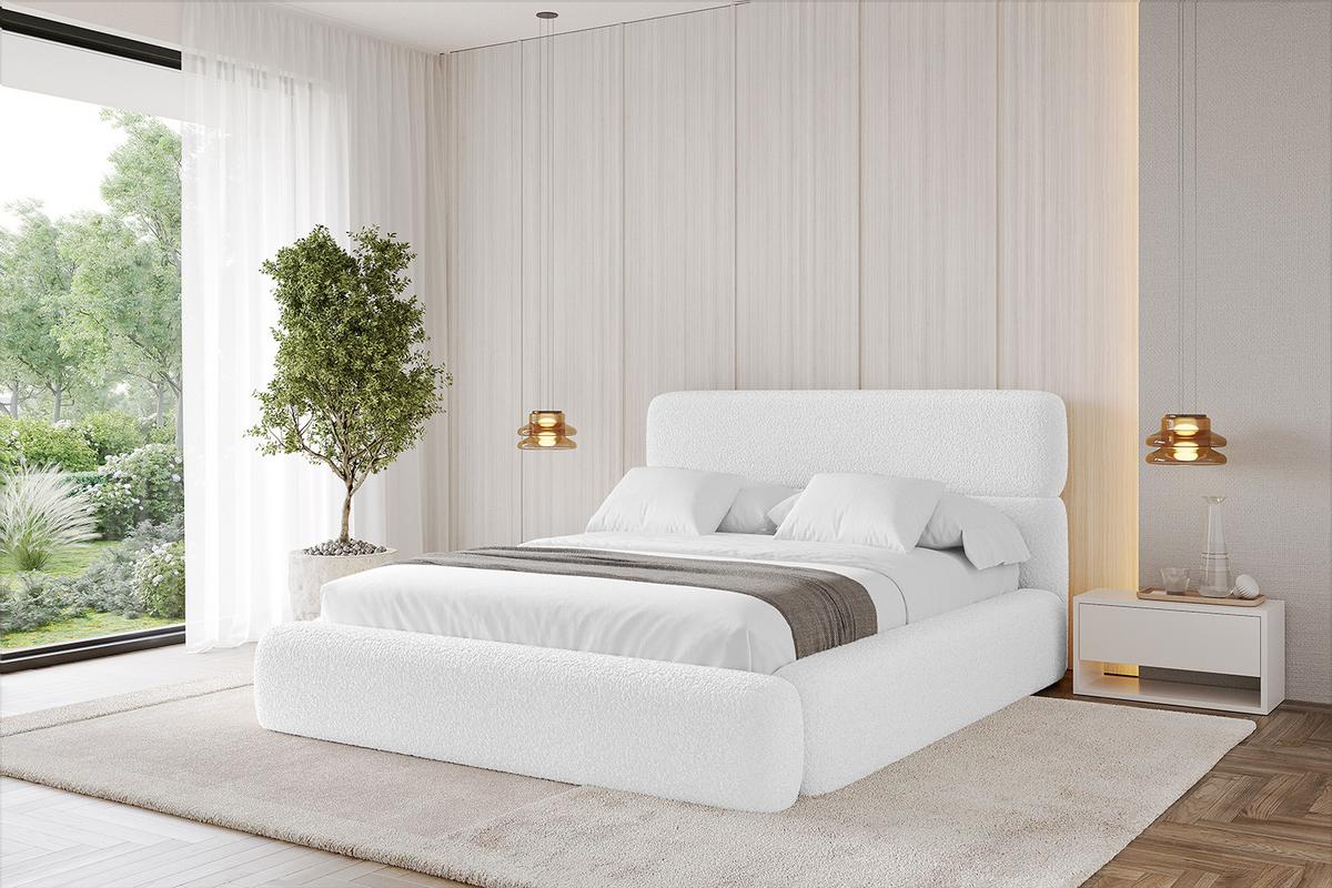 POLSTERBETT mit Bettkasten und Lattenrost, Boxbett ohne Matratze - ENORA 180x200 Weiß - Weiß, Holzwerkstoff/Textil (180/200cm) - ALTDECOR