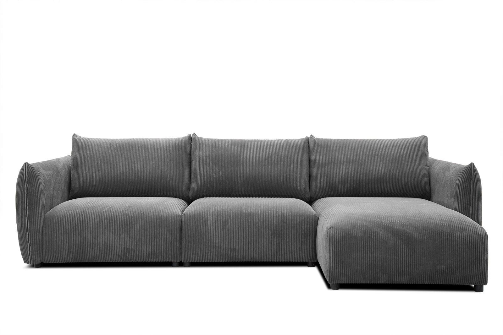 ECKSOFA TAUER 5-Sitzer, dunkelgrau - Dunkelgrau/Schwarz, Holzwerkstoff/Kunststoff (294/173cm) - Wozimo