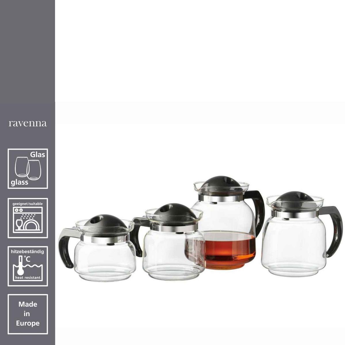 TEEKANNE MIT STÖVCHEN Ravenna transparent 800 ml 2er Set - Transparent, Glas/Metall (0.8L) - Ritzenhoff Breker
