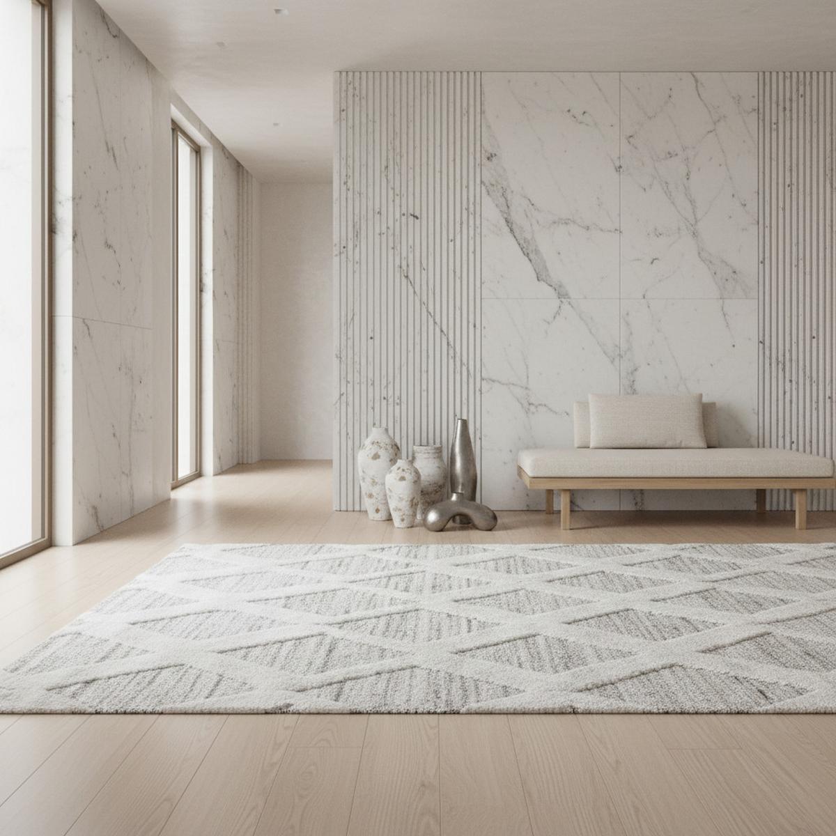HOCHFLORTEPPICH EISACK, im Boho-Stil, Grau, 80 x 150 cm - Grau, Textil (150/80cm) - KADIMA DESIGN