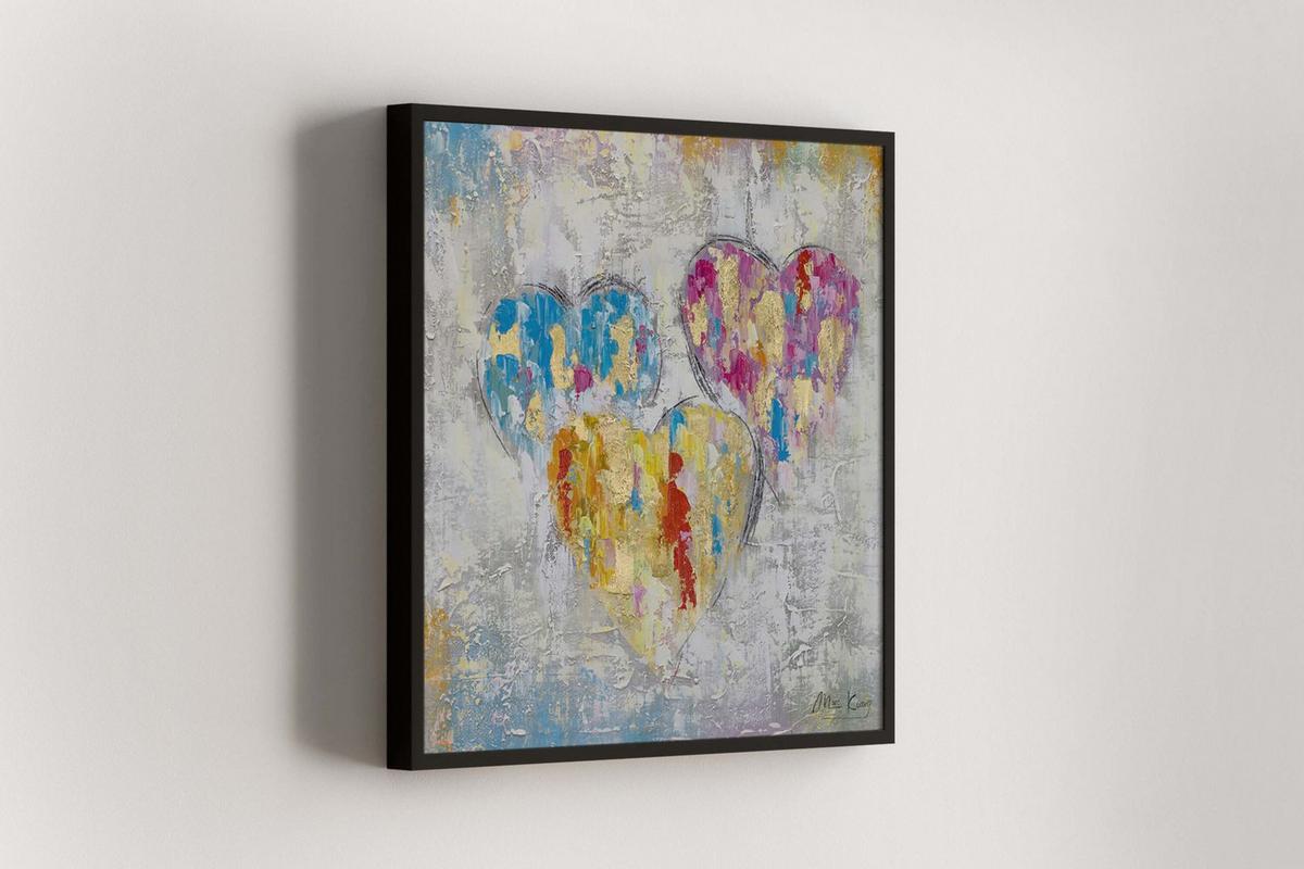 ACRYLBILD HANDGEMALT 60/60 cm - Multicolor/Grau, Holz/Textil (60/60cm) - KUNSTLOFT