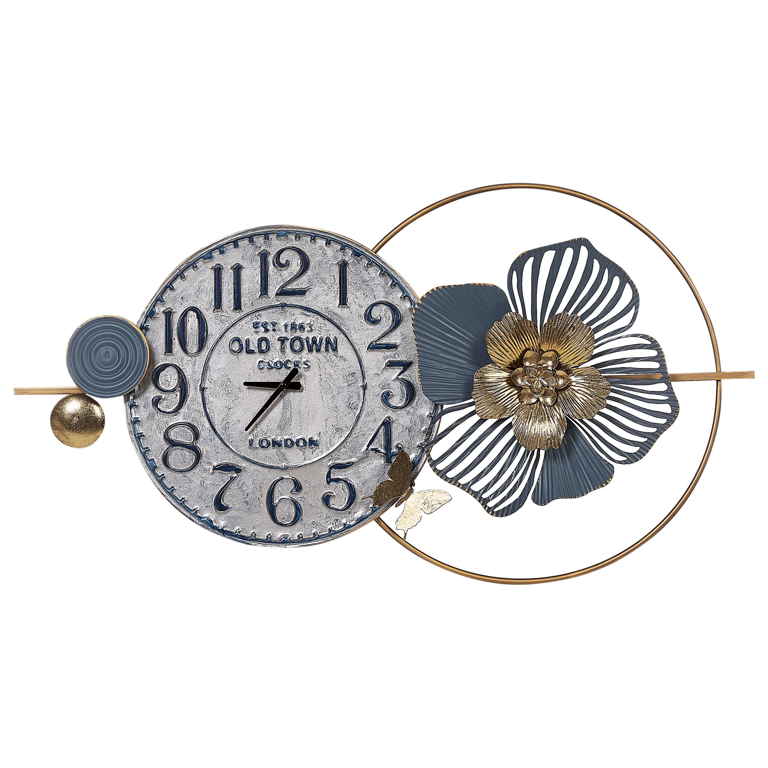 WANDUHR Metall blau Berkerium - Blau, Metall (90/49/4cm) - Beliani
