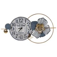 WANDUHR Metall blau Berkerium - Blau, Metall (90/49/4cm) - Beliani