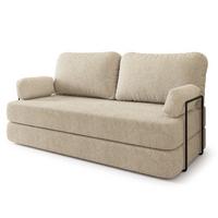 BETTSOFA NIKSI aus Schaumstoff Bucle-Stoff Creme Schlaffunktion - Creme, Textil (170/86/80cm) - MASSENO