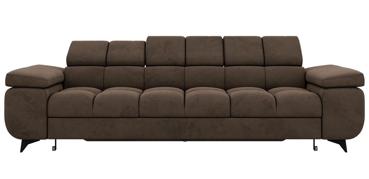 3-SITZER SOFA NIDELLO - Braun Velvet - Schwarz/Braun, Textil/Metall (260/70/97cm) - MKS