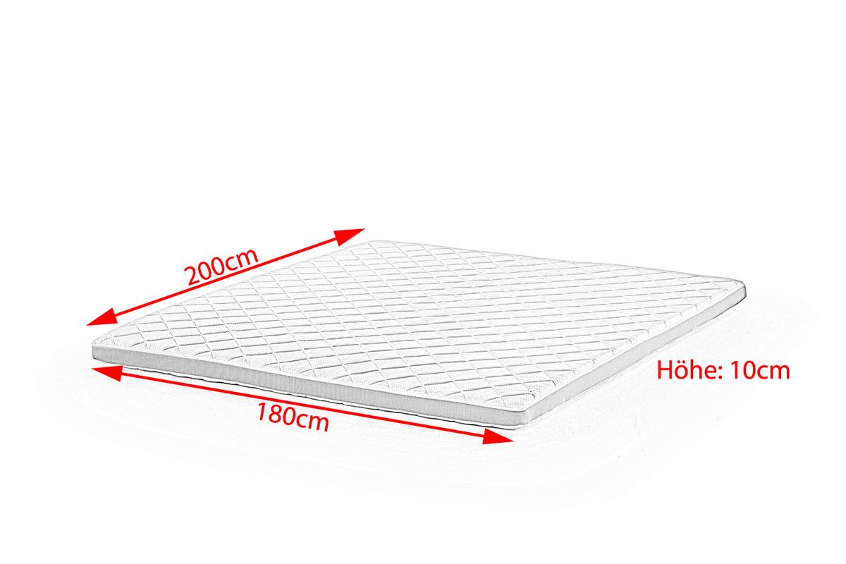 TOPPER KARO-KLIMA KALTSCHAUM SOLO Weiß - Weiß, Textil (180/200cm) - KAWOLA